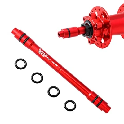 Image of MUQZI Bicycle QR Adapter 12 to 9mm Front Wheel Hub 135mm Thru Axle Quick Release for Mountain Road Bike, Red