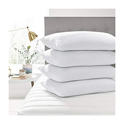 Image of Duck Feather Pillow Pack of 4 Luxury Extra Filling Hotel Quality Down Soft Large