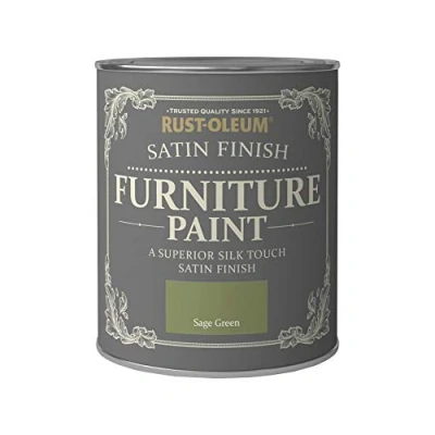Image of Rust Oleum Green Furniture Paint in Satin Finish Sage 750ml