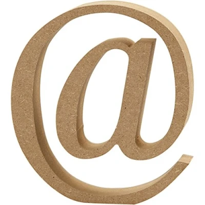 Image of Creativ&quot;@&quot; MDF Symbol, Brown, 13 x 2 cm