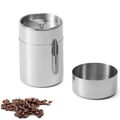Image of 400ml/550ml Tea Tin for Loose Tea, Stainless Steel Coffee Storage Container Kitchen Canisters(550ML)