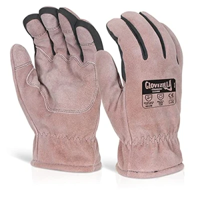 Image of Beeswift Glovezilla Thermal Cowhide Split Leather Safety Gloves Cut Resistant Utility PPE Workwear Personal Protective Equipment Puncture Proof GZ50BRXL