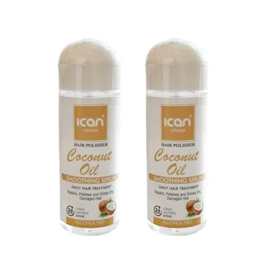 Image of Ican London Hair Polisher Coconut Oil Smoothing Serum, 2 x 207ml