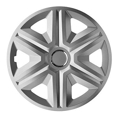 Image of NRM Fast Hubcaps Silver 14 Inches (4 x Universal Wheel Trims / Hubcaps)