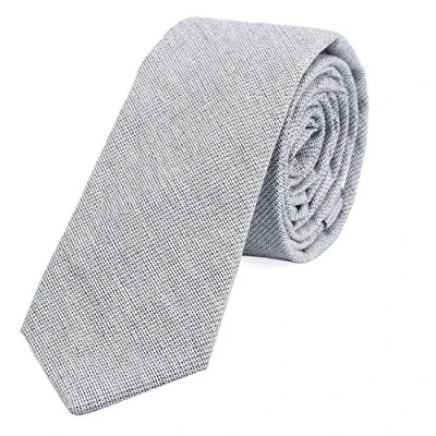 Image of DonDon Narrow Men&#039;s Tie 2.36 inch 6 cm Denim Look Cotton light grey black