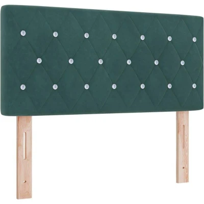 Image of vidaXL LED Headboard Crystal Button Tufted Dark Green 100 cm Velvet