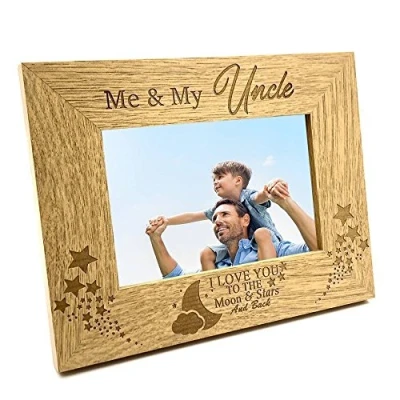 Image of ukgiftstoreonline Me and My Uncle Love You To The Moon Photo Frame Gift (5 x 7 Inch)