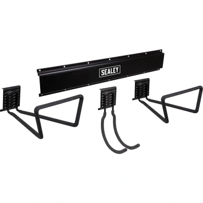 Image of Sealey 3 Large Hook Storage Rail Wall Mounting APHKIT9