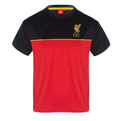 Image of Liverpool FC T Shirt Boys Poly Official Gift Red Black 6 7 Years