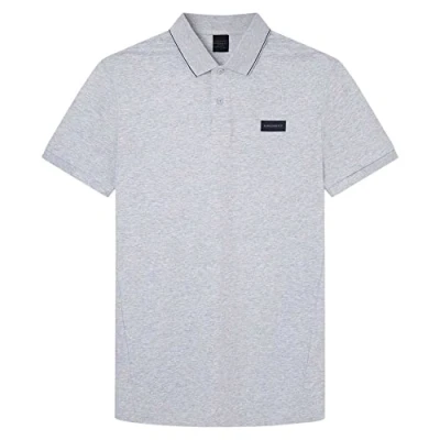 Image of Hackett London Men&#039;s HS Badge Polo Shirt, Grey (Ice Grey), XL