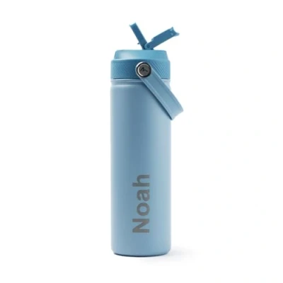 Image of Minaym Personalised Stainless Steel Water Bottle, 750ml, Leak Proof, BPA Free, for School, Gym, Sports (Blue)
