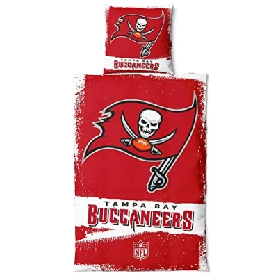 Image of Tampa Bay Buccaneers NFL bedding set ** Raw cotton, zipper, 135x200 cm duvet cover and 80x80 pillowcase