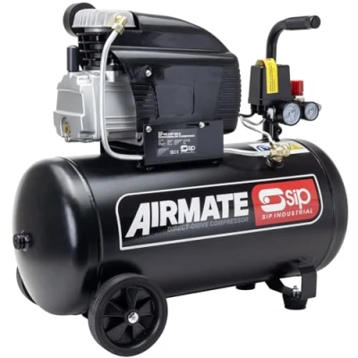 Image of SIP Airmate Direct Drive Air Compressor, 230V 50L 2hp / 1.5kW 116psi 8 Bar 8CFM 94d