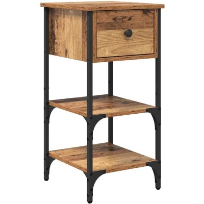 Image of vidaXL Bedside Cabinet Old Wood 34x36x70 cm Engineered