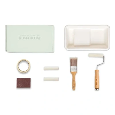 Image of Rust Oleum Ready to Roll Eco Paint Kit (Small) Kitchen Cupboard Satin Fresh Greens