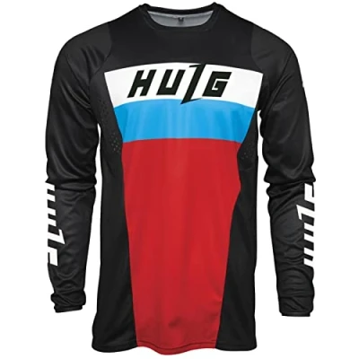 Image of HULG Mens Bike,Men&#039;s MTB Long Sleeve Jersey,Cycling Jersey Men&#039;s Mountain Bike Motocross T Shirt Bicycle Wear (Style 06,XL)