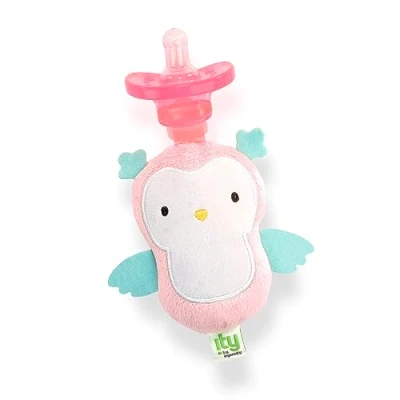 Image of ity by Ingenuity Cozy Coo, BPA Free and Medical Grade Silicone Pacifier, Plush Owl, Unisex, for Ages Newborn Up Nally