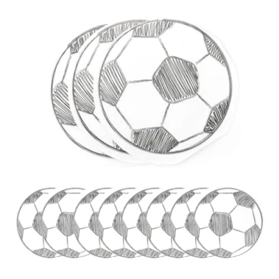 Image of Football Napkins Pack of 20 Round White &amp; Black Disposable Perfect for Parties and Celebrating The World Cup