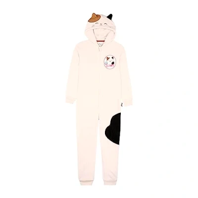 Image of Squishmallows Girls Onesie, Cam and Wendy Fleece Sleepsuit, Ages 6 to 14 Years Old (UK, Age, 8 Years, 9 Regular, CAM)