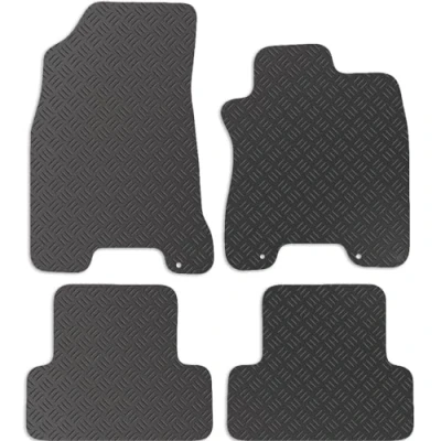 Image of Carsio Rubber Car Mats For Nissan X Trail (T31) 2007 2014 Tailored Fit Floor Mat Set Complete Accessory Black Custom Fitted All Weather &amp; Heavy Duty, Anti Slip Backing with Clips