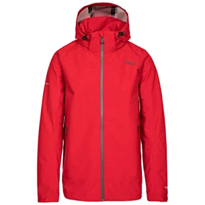 Image of Trespass Tredt Men Lozano Waterproof Jacket with Removable Hood Red, X Large