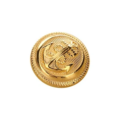 Image of 12PCS Polished Golden Anchor Buttons with Shank Vintage Style Sport Coat Blazer Button Set 18mm