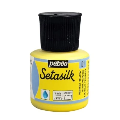 Image of PEBEO Setasilk Primary Yellow 45 ml bottle Silk paint Pipette cap