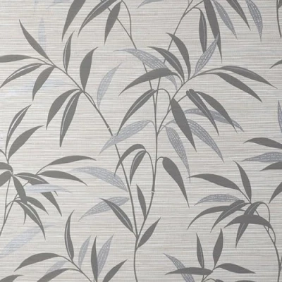 Image of CROWN Fusion Leaf Soft Grey Wallpaper M1771
