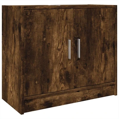 Image of vidaXL Sink Cabinet Smoked Oak 63x29x55 cm/Engineered Wood Shelving/Modern Bathroom Storage Unit