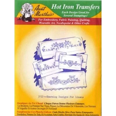 Image of Charming Designs for Linens Aunt Martha&#039;s Hot Iron Embroidery Transfer by