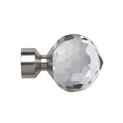 Image of Speedy 28 mm Poles Apart Bella Finial, Pack of 2, Satin Silver, 20 x 8.97 6.7 cm