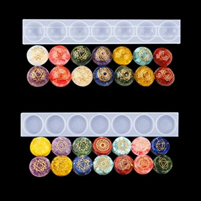 Image of FineInno Resin Casting Mold Healing Crystals Silicone Reiki Merkaba Making Jewelry Pendant Mould DIY Orgone Chakra Necklace Craft (Orgone Molds)