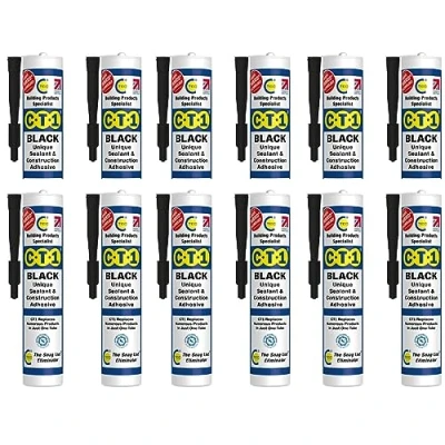 Image of CT1 Building Sealant &amp; Adhesive Snag Tube 290ml for Virtually Any Material (Black 12 Pack)