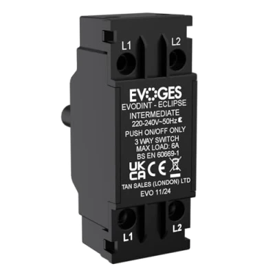 Image of Evoges EVODINT 6A Intermediate Dummy Dimmer Switch 3 Way Push On Off Only Replacement Module, No Dimming Function