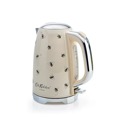Image of Cath Kidston Kettles Electric 1.7 Litre Stainless Steel Fast Boil Quiet 3KW Rapid Kettle Cordless Overheating &amp; Dry Protection Jug Bees