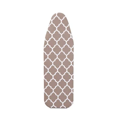 Image of Mabel Home ironing Board Padded Cover, 100% Cotton, 54&quot; x 15&quot; Light Brown/White Patterned 34X134 Cm