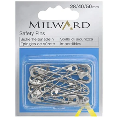 Image of MILWARD Safety Pins, Silver, Assorted