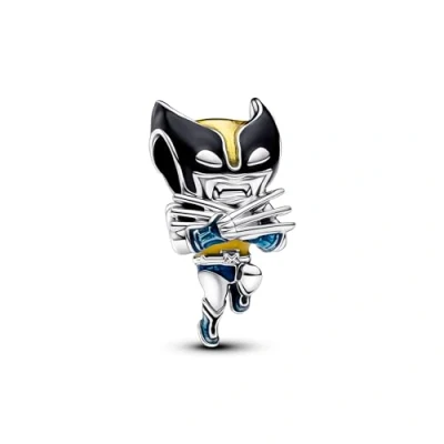 Image of Marvel Wolverine sterling silver charm with black, yellow and blue enamel