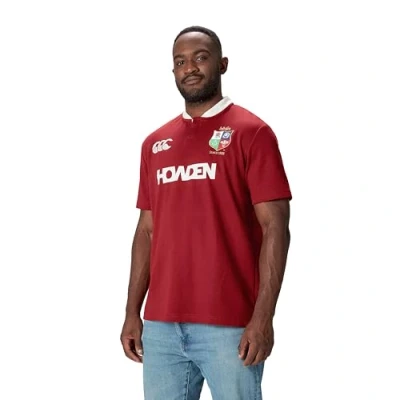 Image of Adult British &amp; Irish Lions Canterbury Rugby Short Sleeve Classic Jersey, Red Dahlia, XS