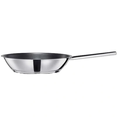 Image of Villeroy &amp; Boch Vivo CW0569 28 cm Frying Pan Non Stick Egg/Omelette Pan, High Gloss Polished Body, Induction Suitable, Cooking for Crepes/Omelette/Fish, Stay Cool Handle, Modern Design, Silver