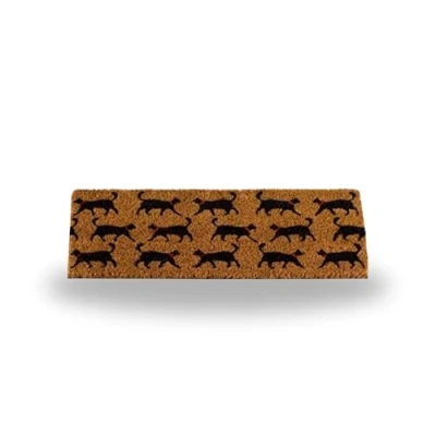 Image of Garden Mile Doormat Door Mat Natural Look Slip Resistant PVC Backing Safe Anti Silhouette themed Indoor Outdoor Use Hard Wearing (Cats)