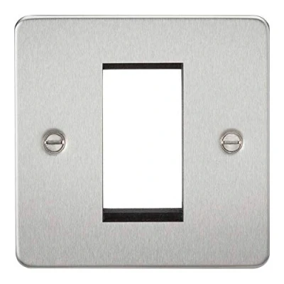 Image of KnightsBridge 1G Modular Flat Plate Faceplate Brushed Chrome