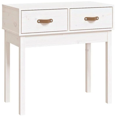 Image of vidaXL Console Table White 76.5x40x75 cm Solid Wood Pine
