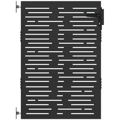 Image of vidaXL Garden Gate Black 105 x 125 cm Powder coated steel