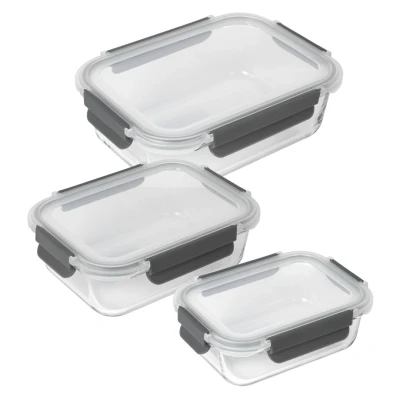 Image of Kuhn Rikon 24034 Glass Container, Glass, Transparent, Set of 3