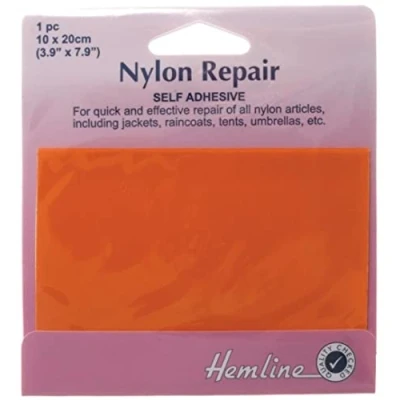 Image of Hemline Self Adhesive Nylon Repair Mending Patch Orange