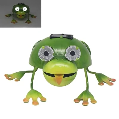 Image of Lesser &amp; Pavey Bright Eyes Frog Solar Led Outdoor Lights For Garden Decorations Decorative Durable Leds All Seasons Waterproof Pathways, Patios, Fences, and Walls
