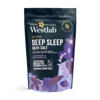 Image of Westlab Magnesium Deep Sleep Bath Salts 1kg Scientifically Proven to Help Mind &amp; Body Reach Harmony. Mood Boosting Neuroscent. 100% Natural Organic Lavender Cedarwood.
