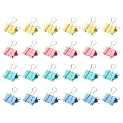 Image of M&amp;G Binder Clips 32mm/1.28 Inch, 2 Set Small Paper Clip Bag Pocket Office Supplies for Organizing Documents and Papers, Mix Colors