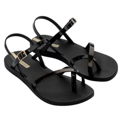 Image of Ipanema WOMENS FASHION SAND VIII FEM BLACK/GOLD BLACK UK 3
